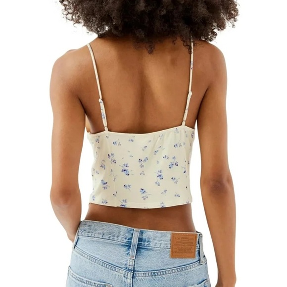 Urban Outfitters Yellow/Cream Floral Tie Front Top - Picture 4 of 6